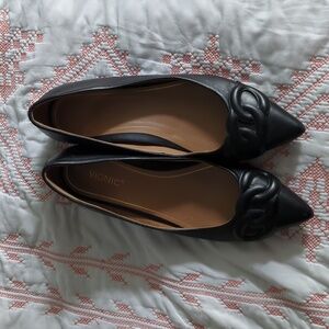 Vionic Arielle Skimmer Flat - size 9.5 in Black Nappa